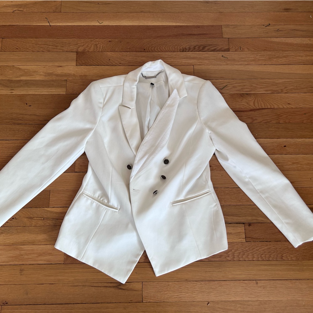 WHBM white double breasted  blazer